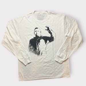 John Carpenter Halloween Michael Myers Long Sleeve Graphic Tee White Mens L